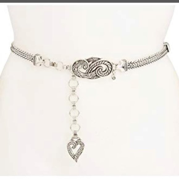 Brighton Bali Wheat Silver Heart Chain Belt main image 12